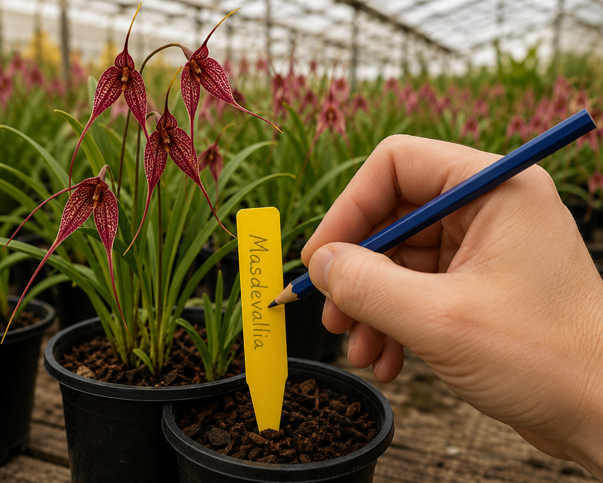 Chinagraph Pencil for Plant Labels showing wax pencil body and pointed tip