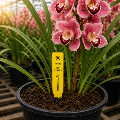 Flat Plant Labels 10cm showing white writeable surface and flat stake form